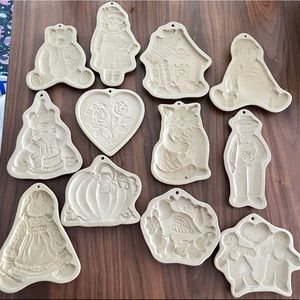 (12) Brown Bag Cookie Art Cookie Molds From 1984-1992 Pumpkin, Xmas, Recipes